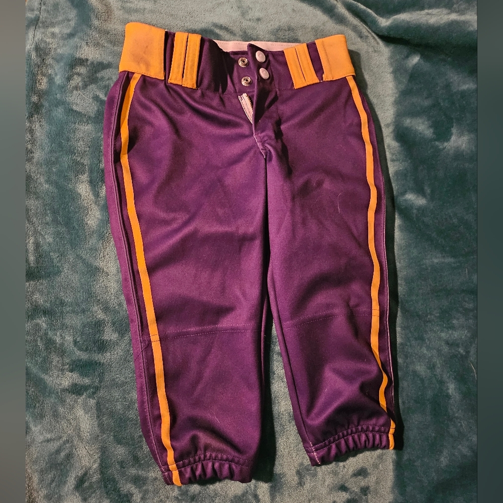 Purple and Gold Girls Softball Pants